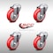 Service Caster 4 Inch SS Red Polyurethane Wheel Swivel Bolt Hole Caster Set SCC-SSBH20S414-PPUB-RED-4 - alternate 4